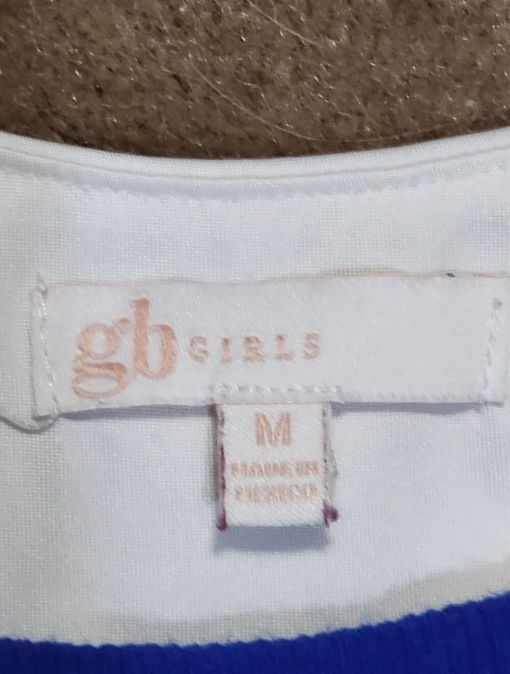 Kids Blue & White 3/4 Sleeve Top Sz 7